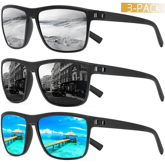 AquaShield Polarisierte Sonnenbrille 3-Pack – Geschützt und Stilvoll