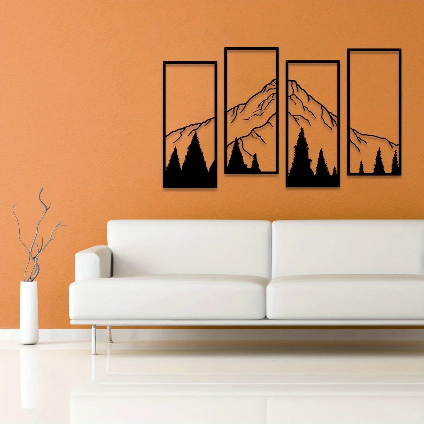 Majestätische Berge Wanddekoration – Vierteilige Kunstset