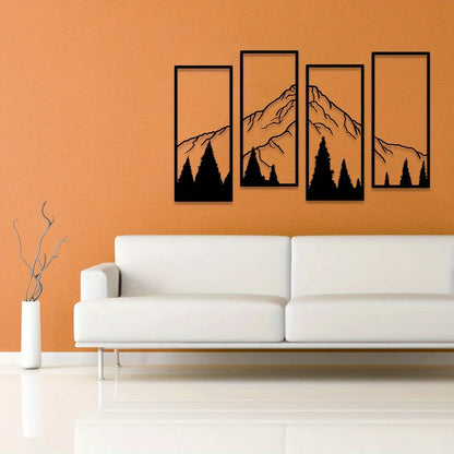 Majestätische Berge Wanddekoration – Vierteilige Kunstset