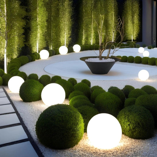 Sphärische Gartenlampe mit Farbenlicht – LED Kugellampe für Innen und Außen