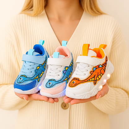 Kinder Dino Sneakers mit LED-Sohle – Cool und Verspielt