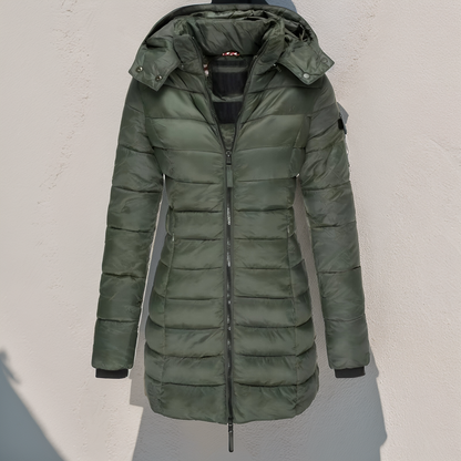 Lina Lange Gepolsterte Jacke – Warm, Leicht und Wasserabweisend