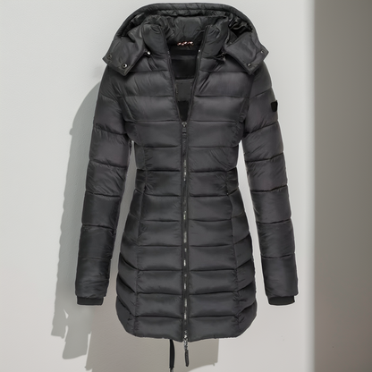 Lina Lange Gepolsterte Jacke – Warm, Leicht und Wasserabweisend