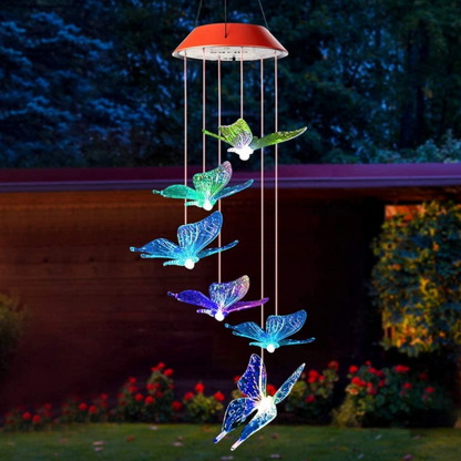Solar Schmetterling Windspiel – Bunte Beleuchtung für draußen