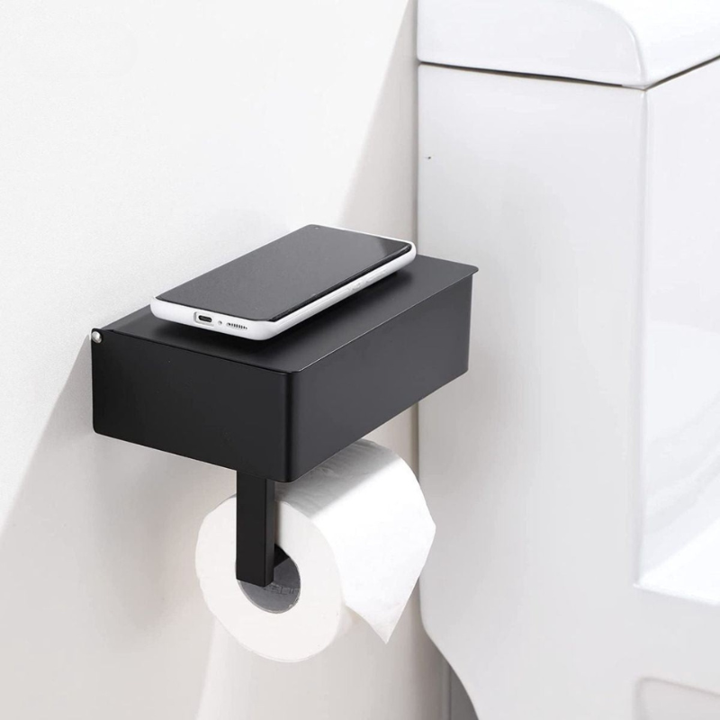 SteelSmart Toilettenpapierhalter – Luxuriöses Design mit Praktischem Aufbewahrungsfach