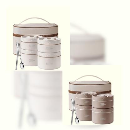 Praktische Lunchbox mit integriertem Besteck für unterwegs