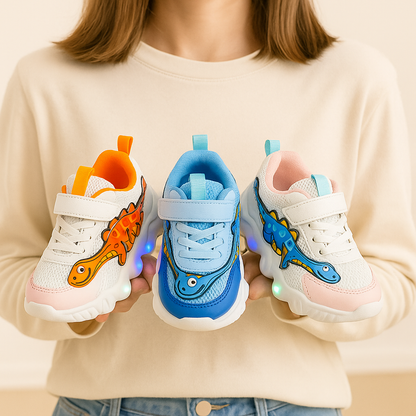 Kinder Dino Sneakers mit LED-Sohle – Cool und Verspielt
