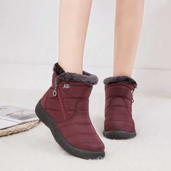 Warme Winterstiefel für Damen mit Reißverschluss