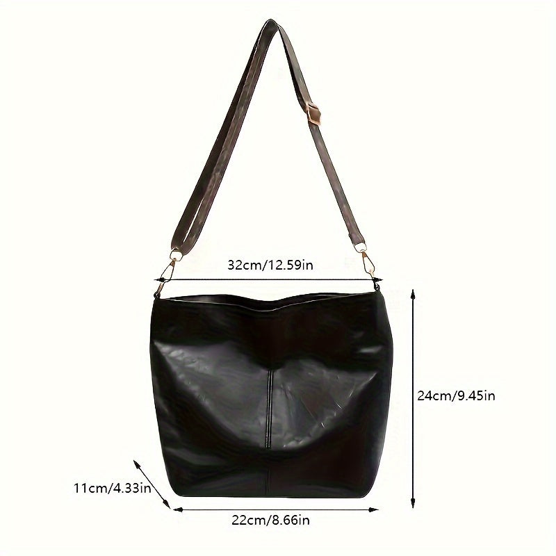 Breite Geometrische Tasche – Große Kapazität Crossbody mit Retro-Vibe