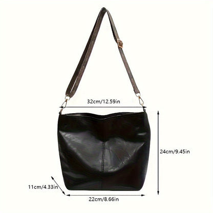 Breite Geometrische Tasche – Große Kapazität Crossbody mit Retro-Vibe