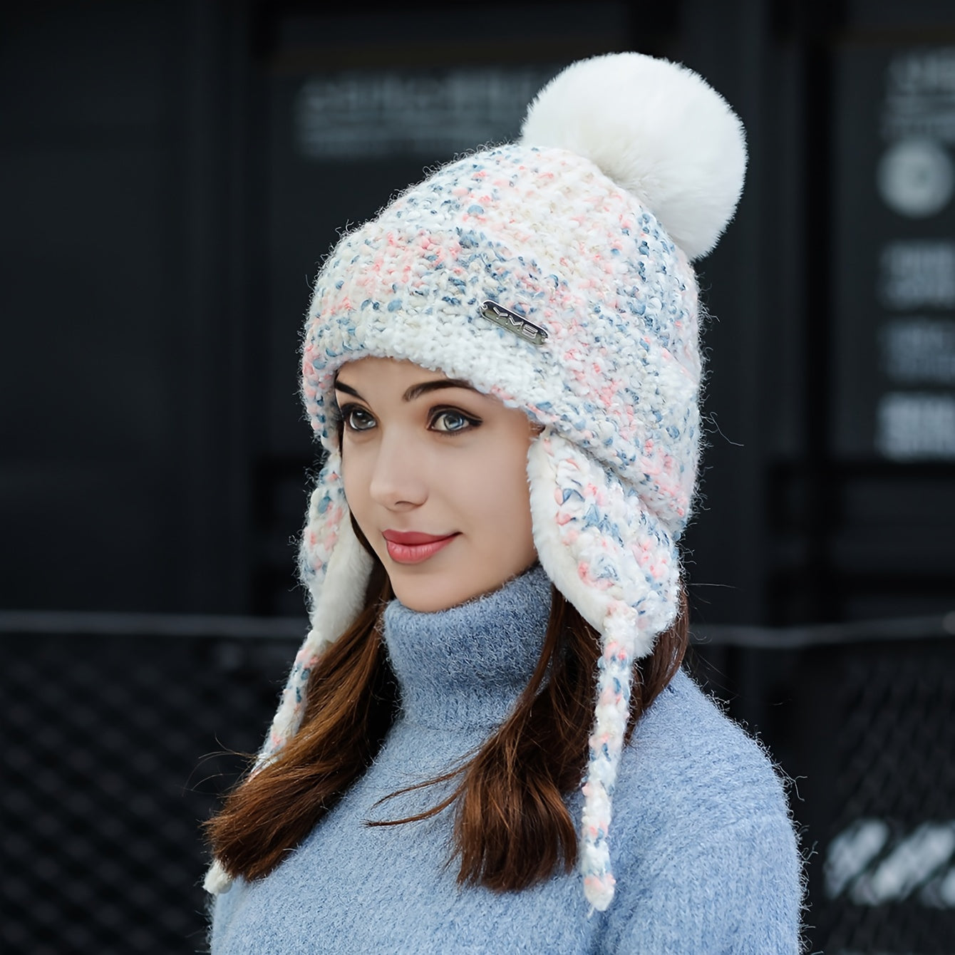 Olivia Warme Wintermütze – Strickmütze mit Fleece und Ohrenklappen