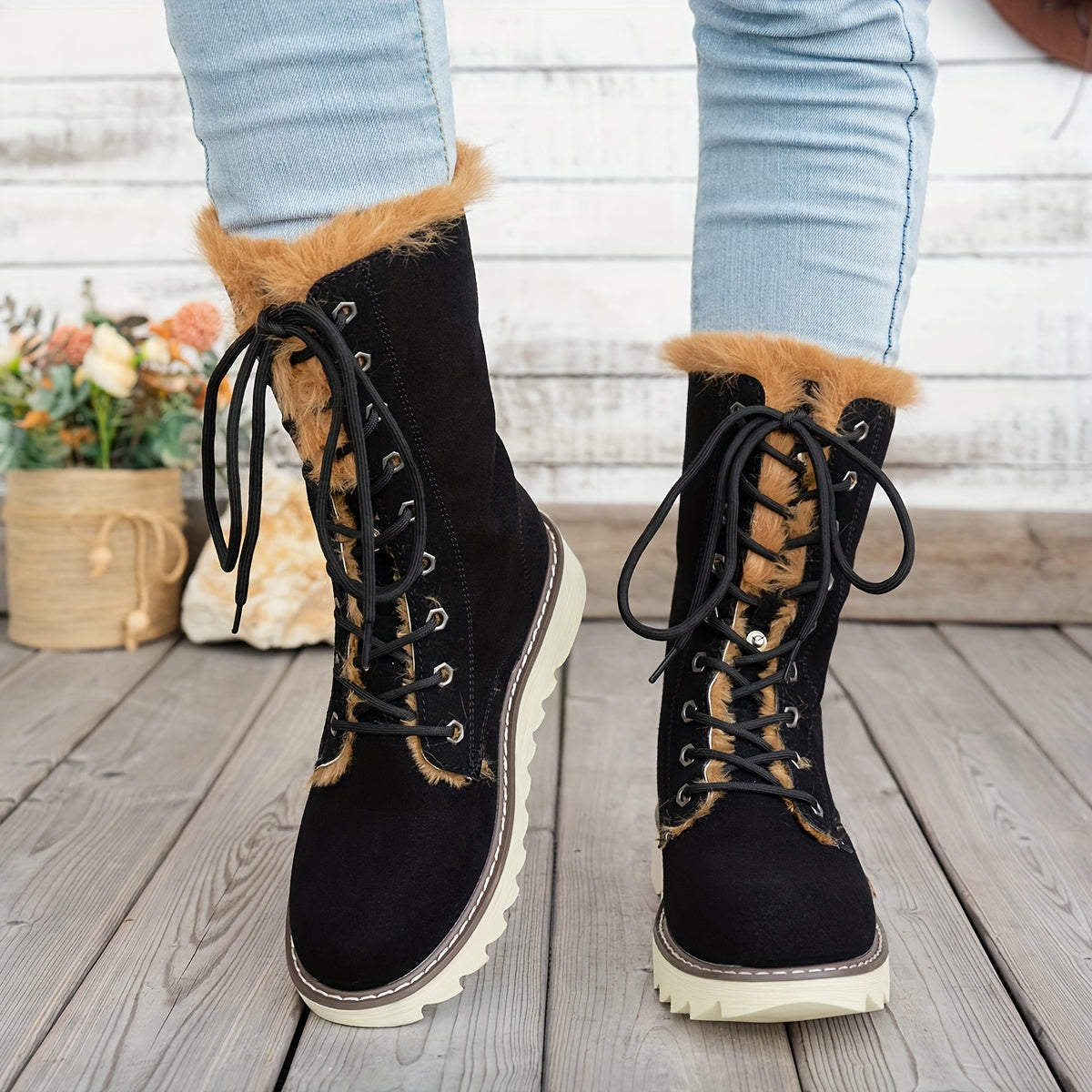 Lieke Winterstiefel mit Schnürung - Für Stil und Wärme
