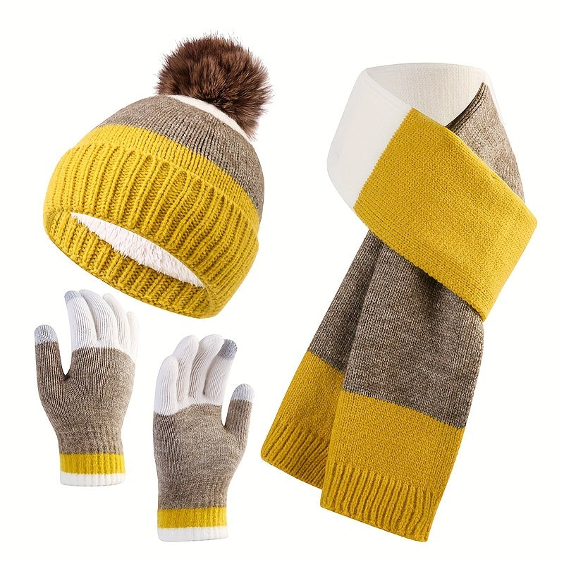 Trendy Winterset - Mütze, Schal und Handschuhe für Kalte Tage