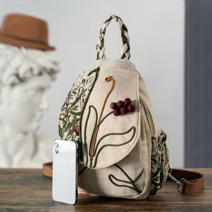 EthnoCharm Stickerei Rucksack – Künstlerisch und Praktisch