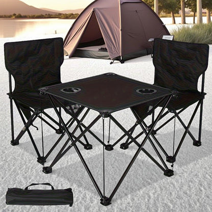 Klappbarer Outdoor Tisch- und Stuhlset – Tragbar für Camping & BBQ