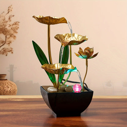 Serene Lotus Innenbrunnen – Beruhigend und Stimmungsvoll