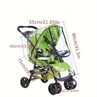 Transparente Regenhülle für den Kinderwagen – Für Wetterfeste Schutz