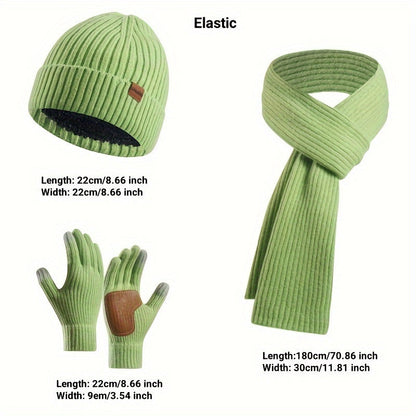 Fröhliches Winterset – Mütze, Schal und Handschuhe für Paare