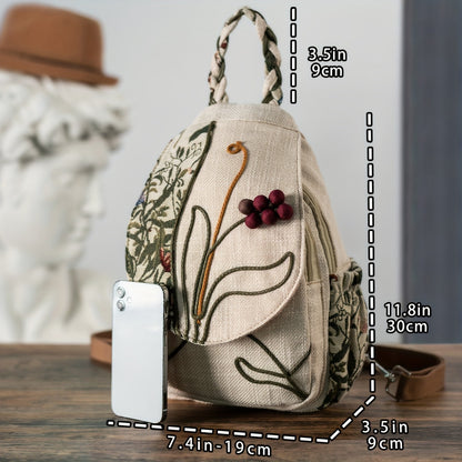 EthnoCharm Stickerei Rucksack – Künstlerisch und Praktisch