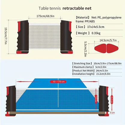 Tragbares Tischtennis-Set – Ideal für drinnen und draußen