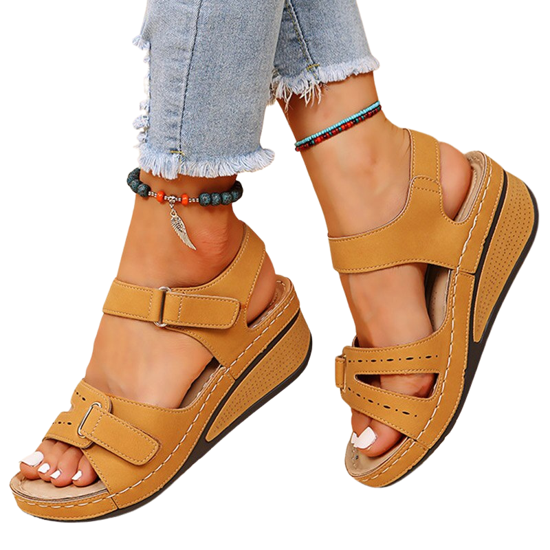 Orthopädische Damen Sandalen mit Keilabsatz für Komfort und Stil