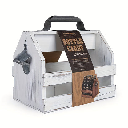 Holzflaschen Caddy mit Flaschenöffner – Perfektes Vatertagsgeschenk oder Geschäftsgeschenk