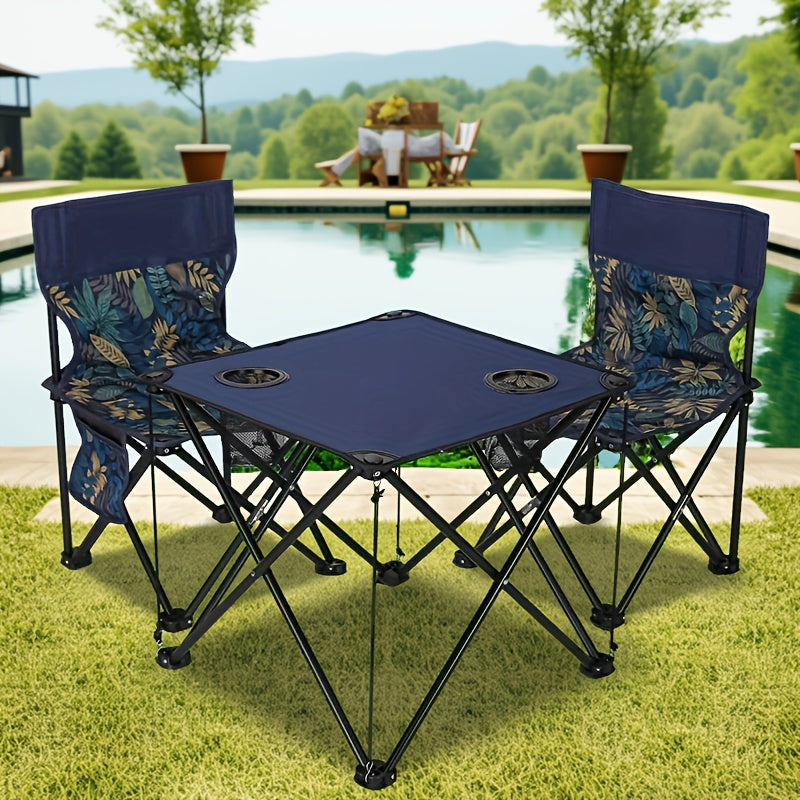 Klappbarer Outdoor Tisch- und Stuhlset – Tragbar für Camping & BBQ