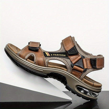 Premium Herren Leder Sandalen – Verstellbar und Mit Dämpfung