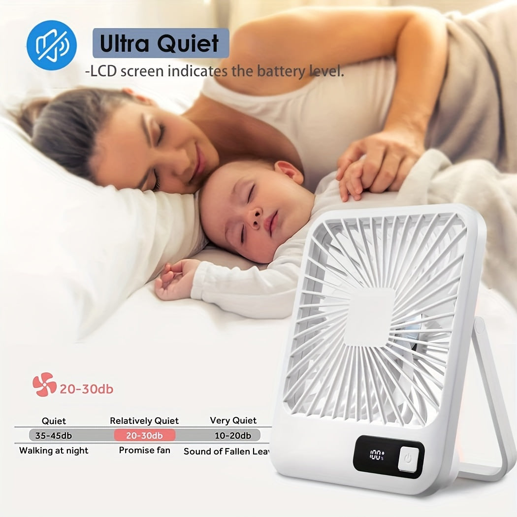Eritex Tragbarer Tischventilator – Zusammenklappbar mit 5 Geschwindigkeitsstufen
