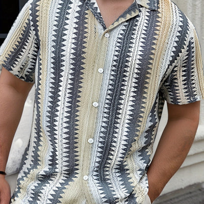 Herren Sommer Casual Kurzarmshirt – Gewebter Stoff für einen Frischen Look