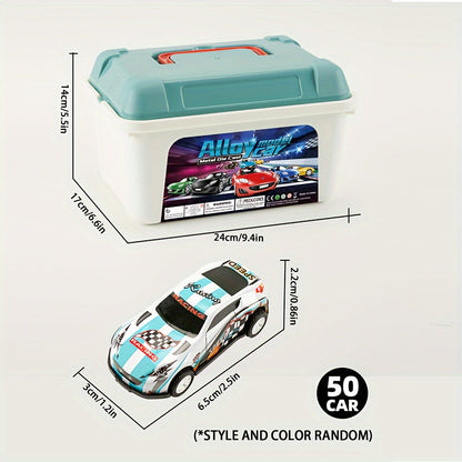 Dynamisches Spielzeug-Auto-Set mit 50 Autos und Aufbewahrungsbox – Perfektes Geschenk für Kinder