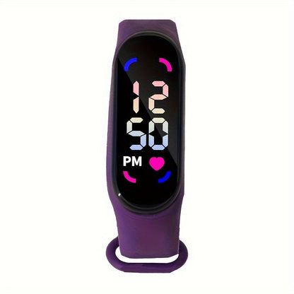 Lichtende Kinderuhr - Buntes LED-Display und Sportliches Design