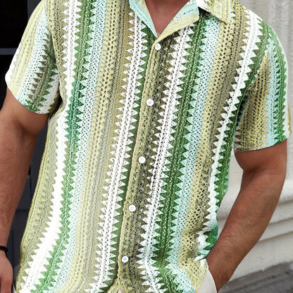 Herren Sommer Casual Kurzarmshirt – Gewebter Stoff für einen Frischen Look