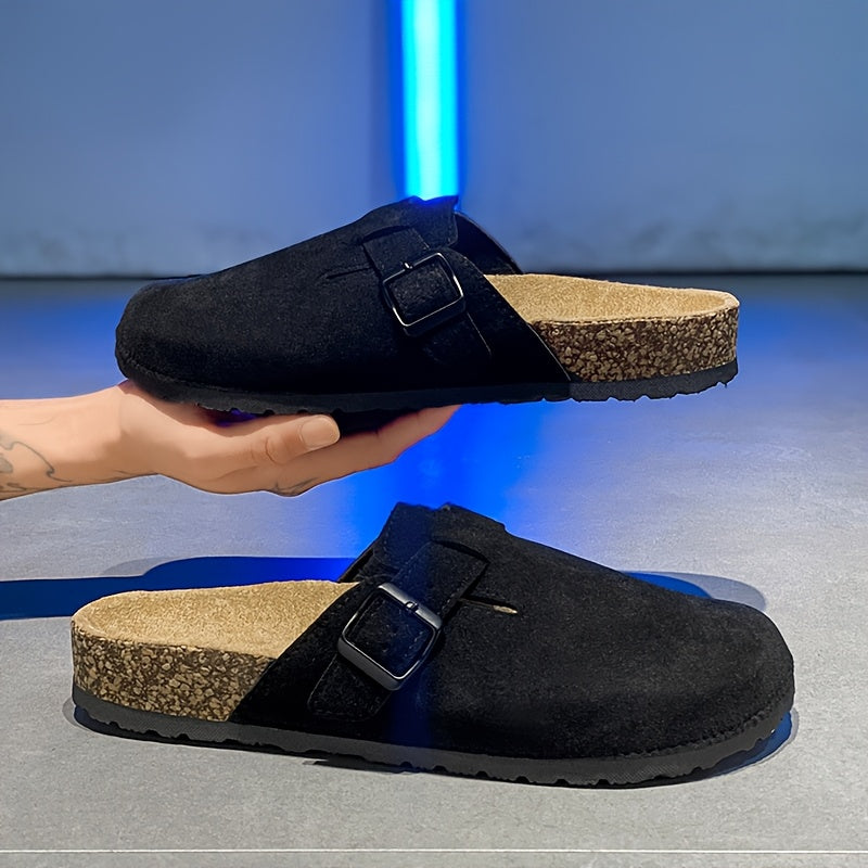 Unisex Slip-On Kunstsuede Mules – Leicht und Komfortabel mit Korksohle