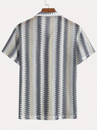 Herren Sommer Casual Kurzarmshirt – Gewebter Stoff für einen Frischen Look