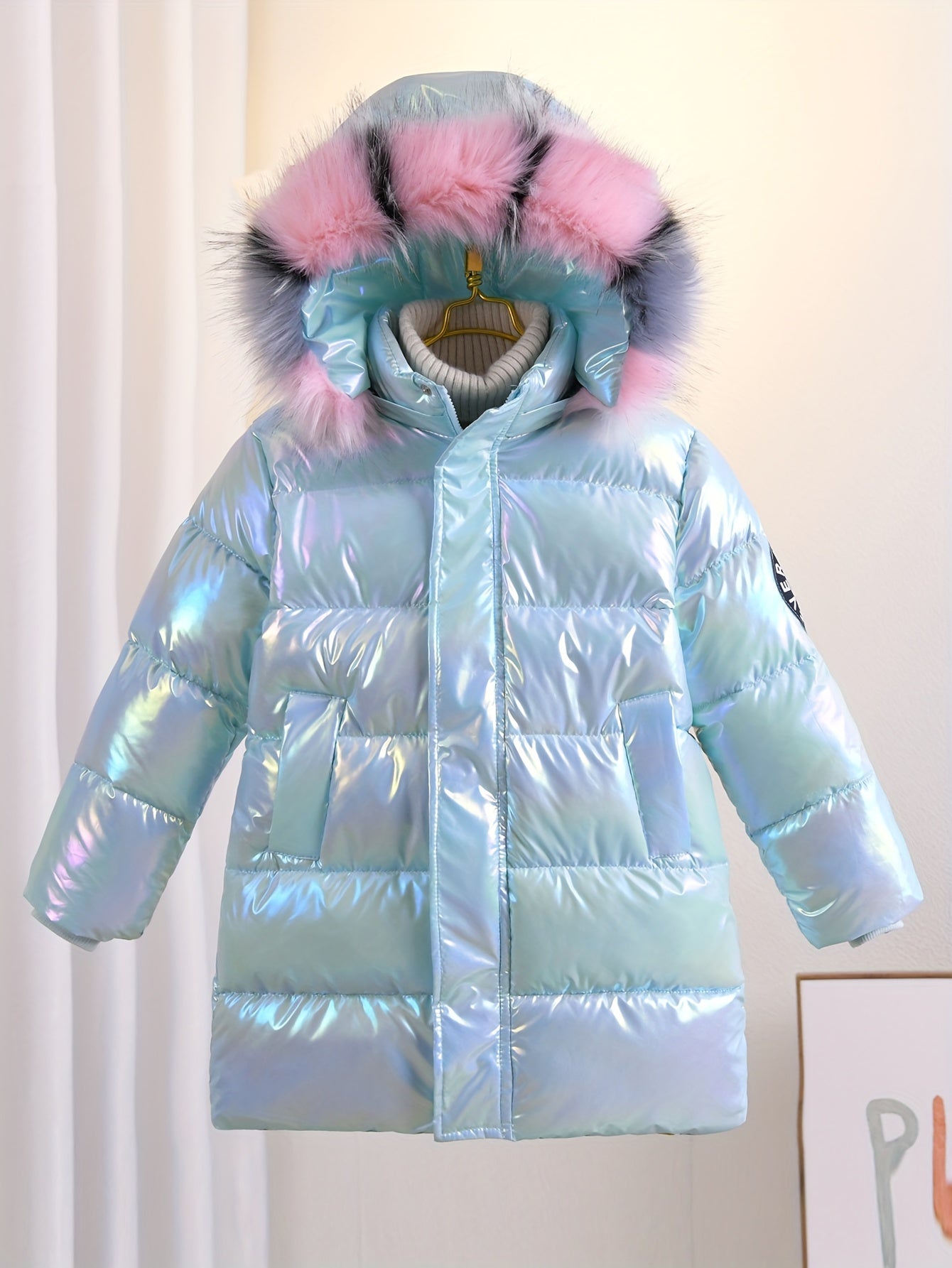 Sophie Glänzende Winterjacke für Kinder – Trendy und Warm für Kalte Tage