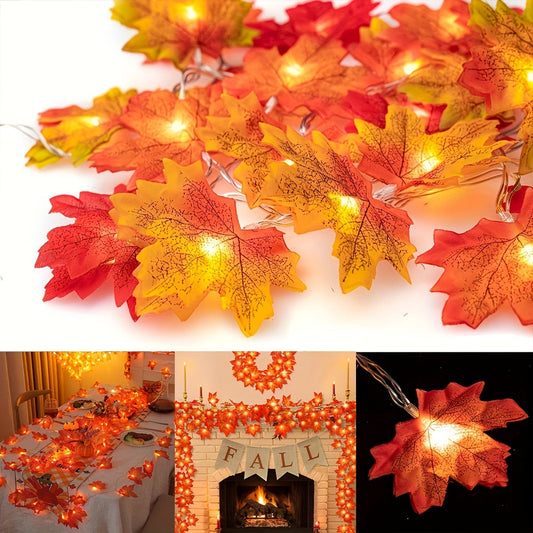 LED Blätter Lichterkette – Warme Herbststimmung für Zuhause und Feste
