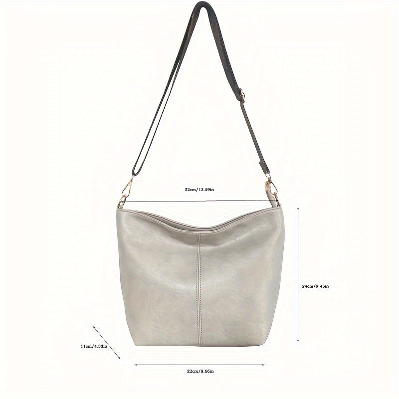 Breite Geometrische Tasche – Große Kapazität Crossbody mit Retro-Vibe