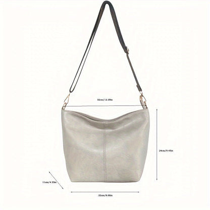 Breite Geometrische Tasche – Große Kapazität Crossbody mit Retro-Vibe