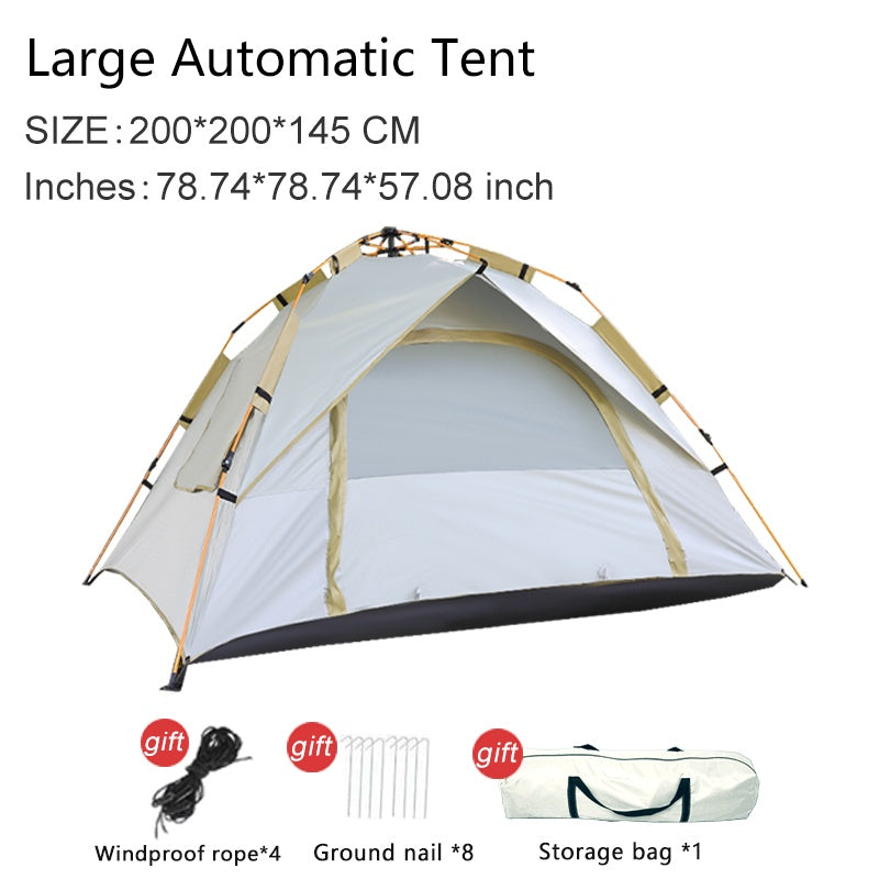 Schnell-Aufbau 4-Personen Campingzelt – Atmungsaktiver und Winddichter Schutz