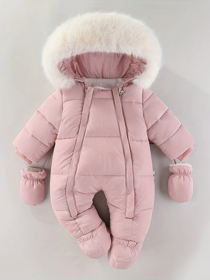 Frosty Baby Strampler – Luxus Winteroverall mit Kapuze für die kälteren Monate