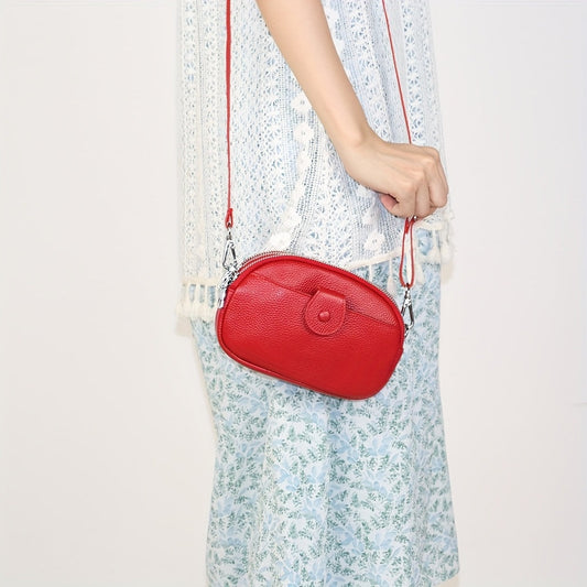 Große Kapazität Vintage Crossbody Tasche – Echtleder mit mehreren Fächern