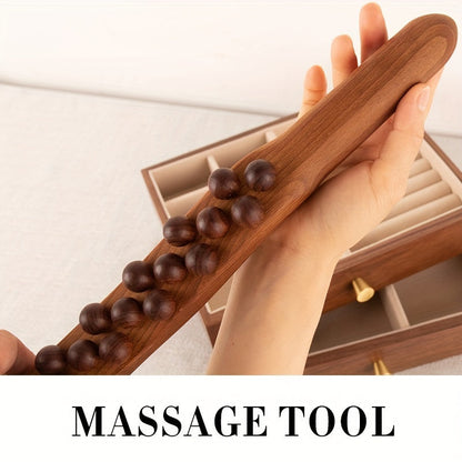 Holz-Massagestab mit 31 Perlen – Tiefe Muskelentspannung