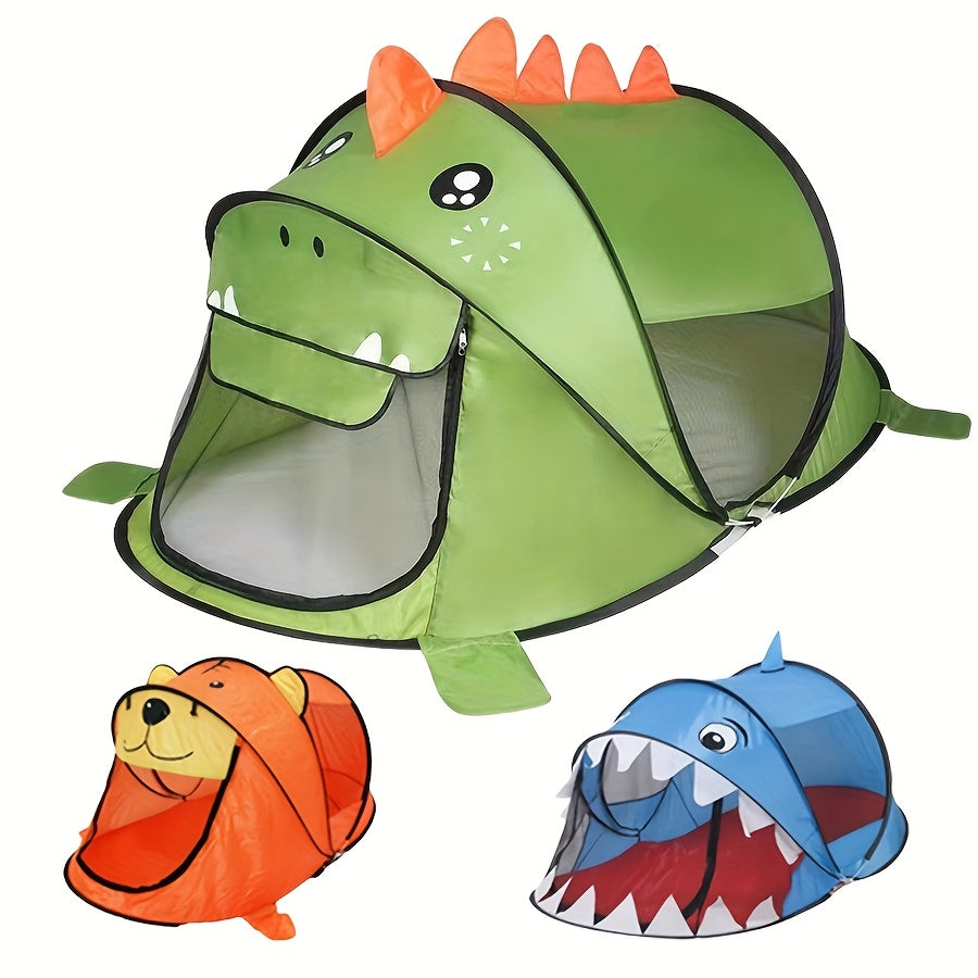 Kinder-Dinosaurier, Hai & Bären Pop-Up Spielzelt-Set mit UPF 50 – Atmungsaktiv & Tragbar für Babys & Kleinkinder