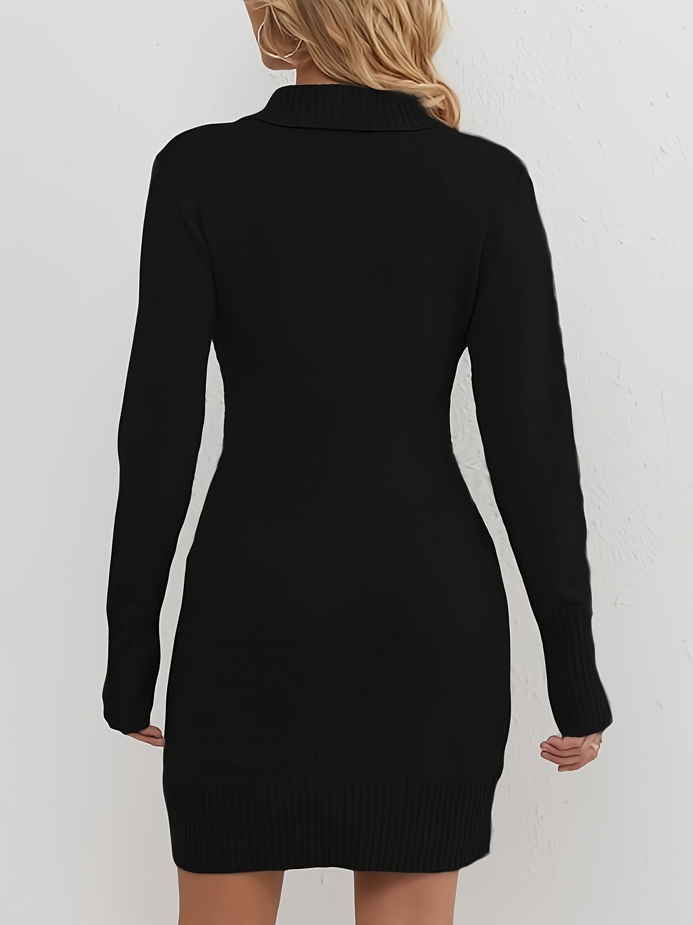 Lena Knöpfen Pullover Kleid - Elegant und Bequem für den Herbst und Winter