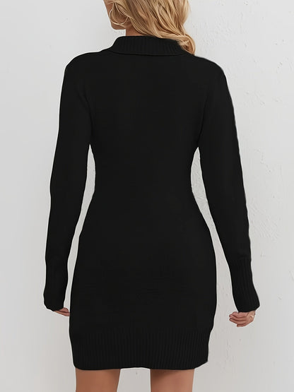 Lena Knöpfen Pullover Kleid - Elegant und Bequem für den Herbst und Winter