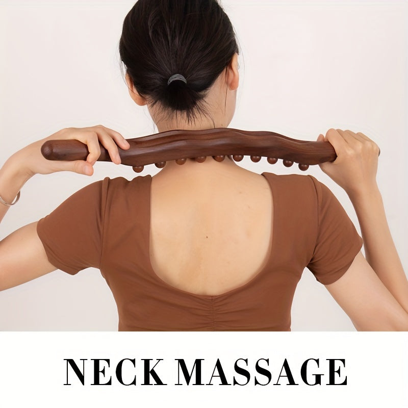 Holz-Massagestab mit 31 Perlen – Tiefe Muskelentspannung