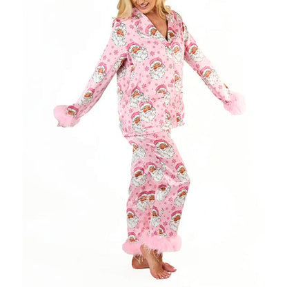 Weihnachtlicher Damen-Pyjama - Festliche Eleganz mit Kuschelfaktor