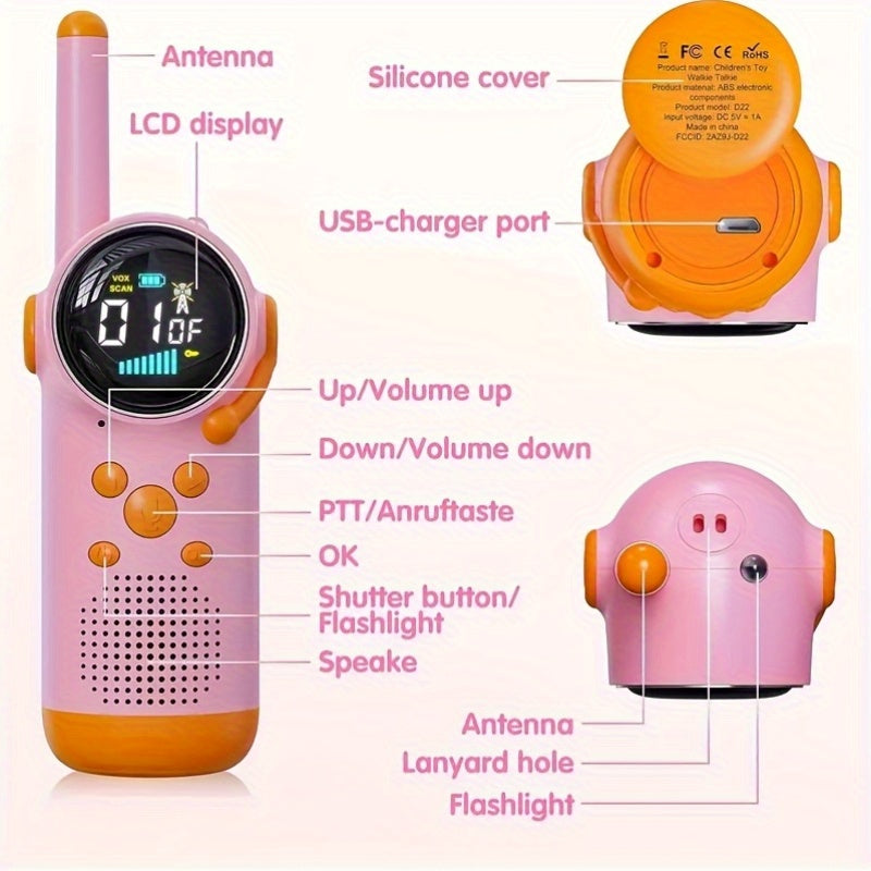 Kinder Walkie-Talkies Paar – 3-Meilen-Reichweite & wiederaufladbarer Akku