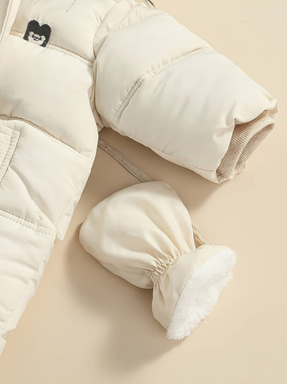 Snowy Baby Strampler – Warmer Winter-Overall mit Kapuze für draußen